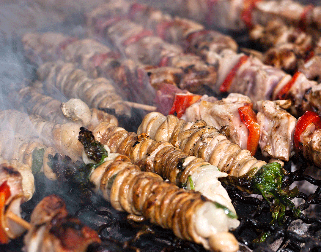 Sample local grilled food at Helsinki Market Square