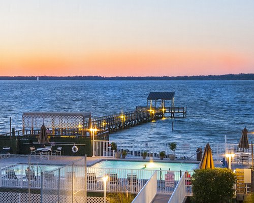View of an waterside pier at Pensacola Beach