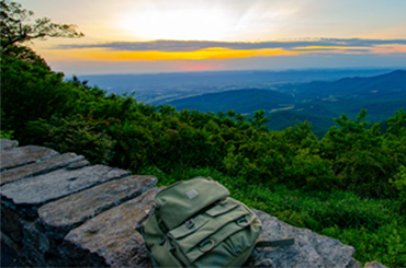 A sunset over the Shenandoah National Forest