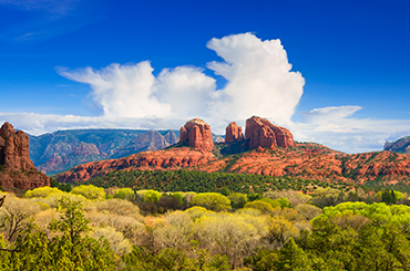A wide shot of Red Rock State Park in Arizona