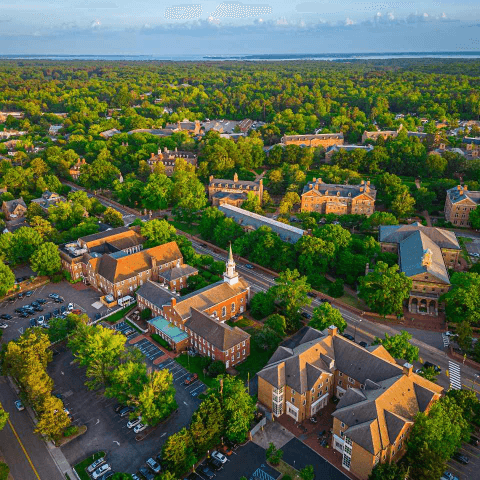 Aerial view of town
