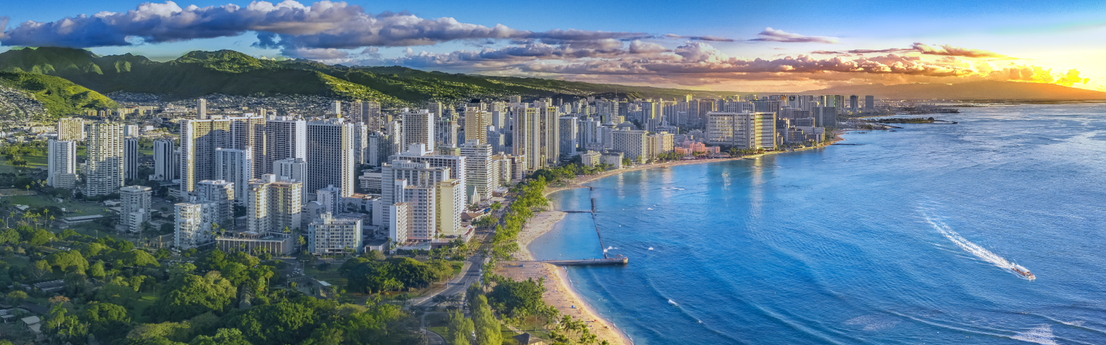 aerial view of ocean shoreline of metropolitan city