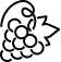 A line icon of a cluster of grapes.