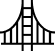 A line icon of the Golden Gate Bridge.