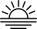 A line icon of a sun setting into the ocean.