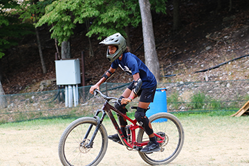 A mountain biker on a trek