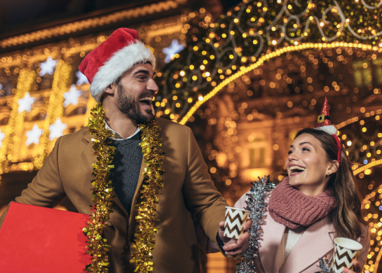 couple celebrating the holidays