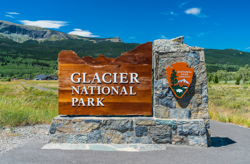 Sign to Glacier National Park