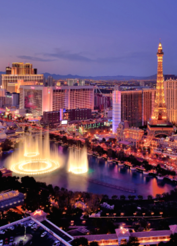 An aerial view of the Las Vegas Strip