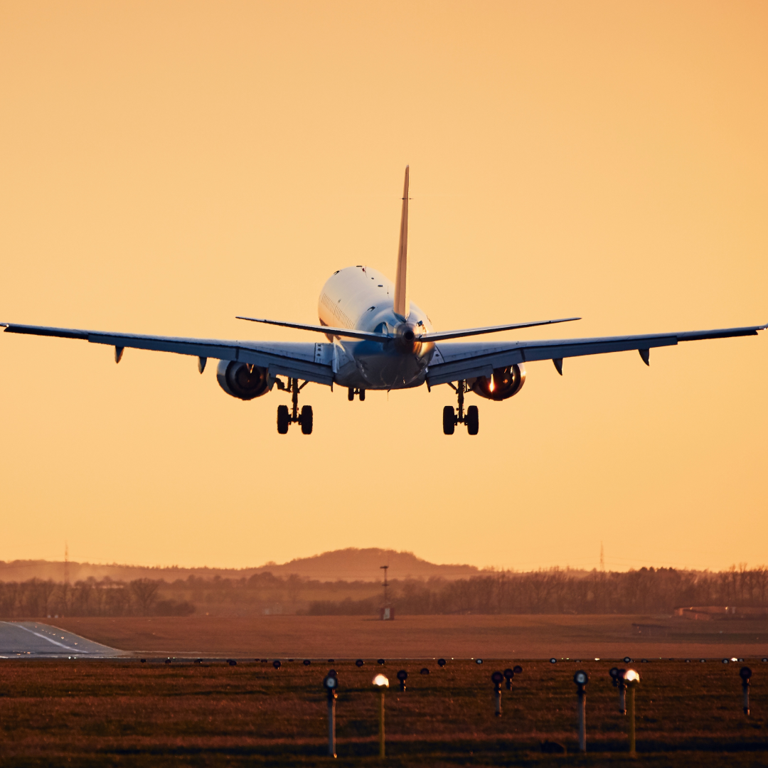 A plane taking off