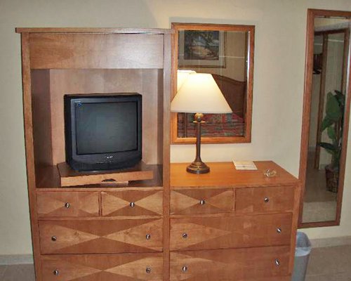 A living room with television.