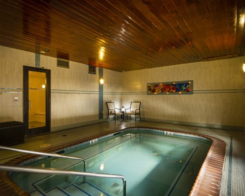 An indoor swimming pool.