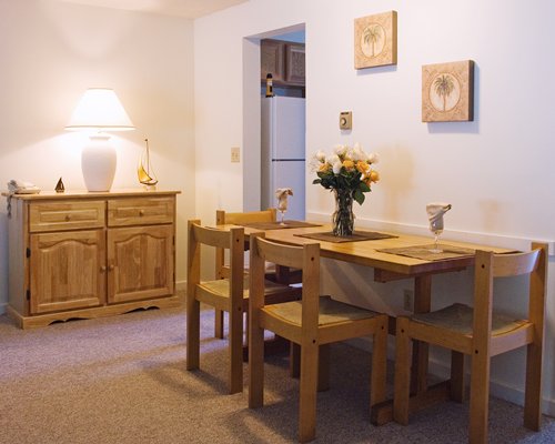 An open plan living room with dining area.