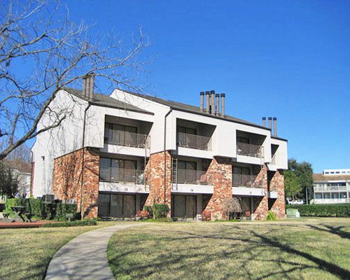 Multi story suites of Sweetwater at Lake Conroe resort.