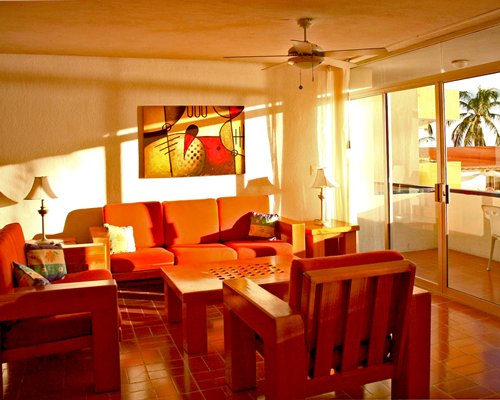 A well furnished living room with an outside view.