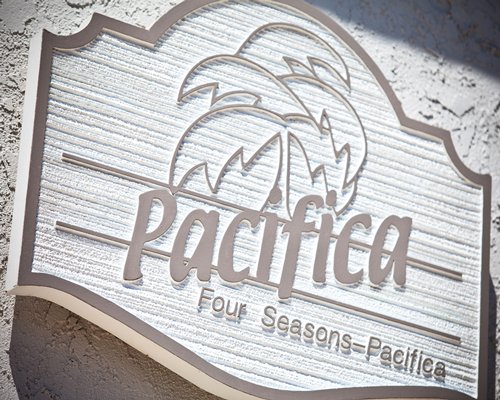 The business logo of the Four Seasons Pacifica resort hung on a wall.