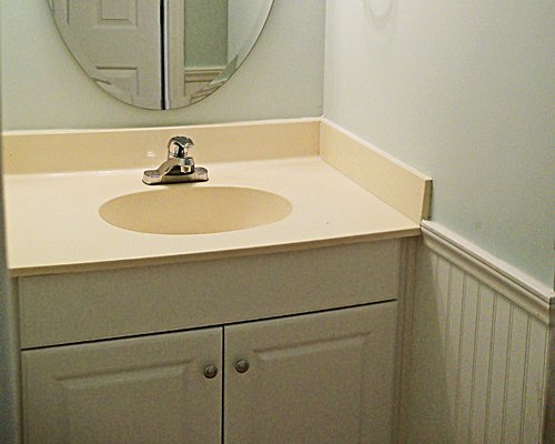 A single sink vanity.