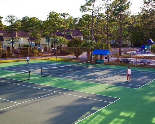 Outdoor tennis court.