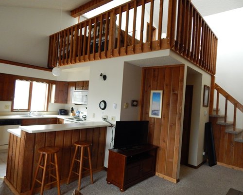 A well furnished dining area with an outside view.