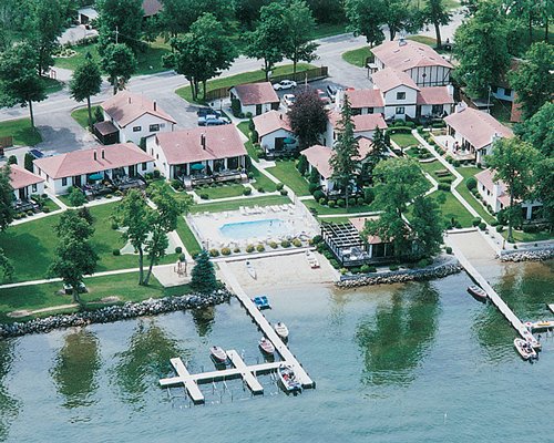 An aerial view of the Lake Carlos Villas resort.