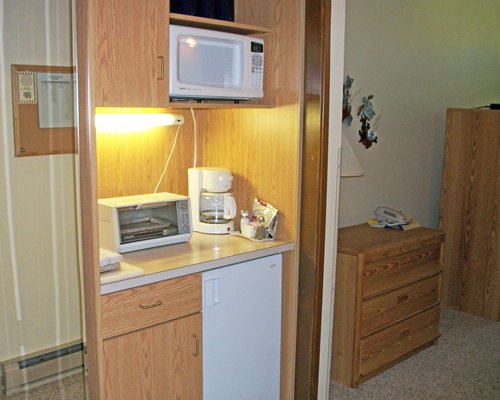 An open plan kitchen.
