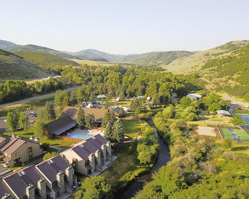 An aerial view of East Canyon Resort.