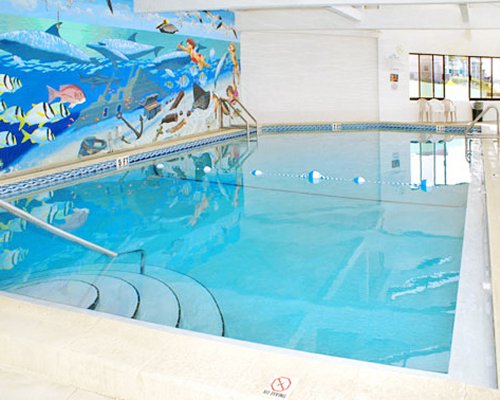 A large indoor swimming pool.