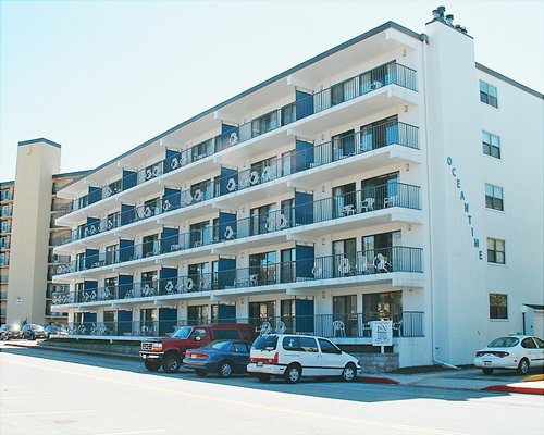 Exterior view of Ocean Time Resort with private balconies.