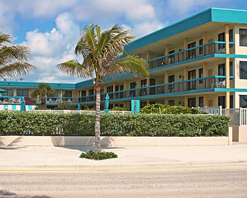 Exterior view of multiple unit balconies.