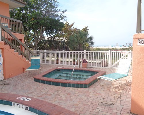 Balcony view of resorts hot tub.