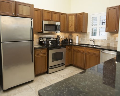 An open plan kitchen.