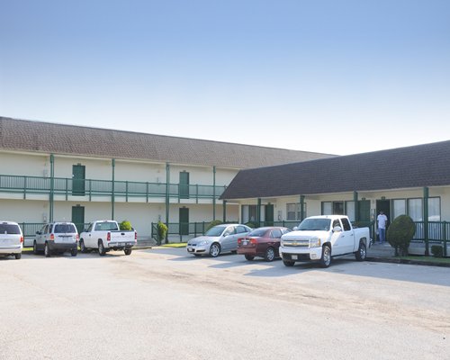 A parking area alongside the resort.