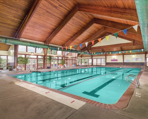 A WELL FURNISHED INDOOR SWIMMING POOL.