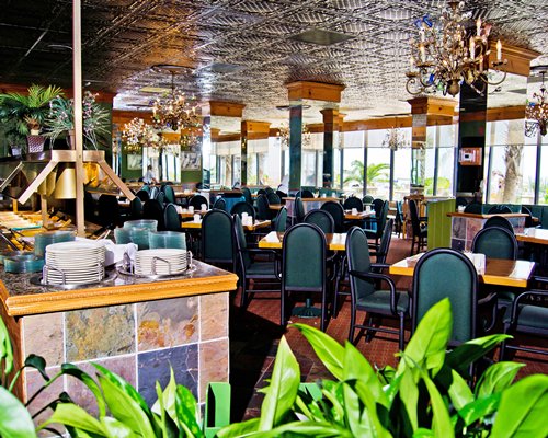 An indoor restaurant at Sands Ocean Club.