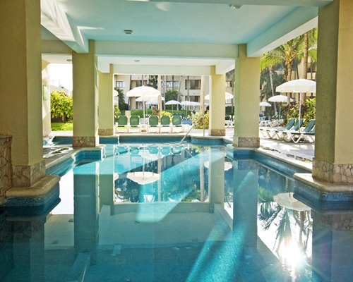 A scenic exterior view of the Mayan Sea Garden at Vidanta Mazatlan resort.