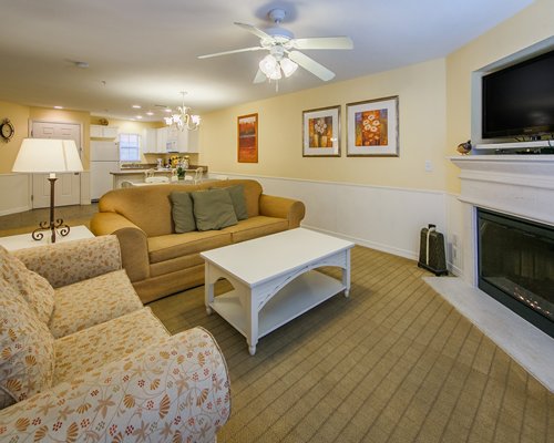 A well furnished living room with television.