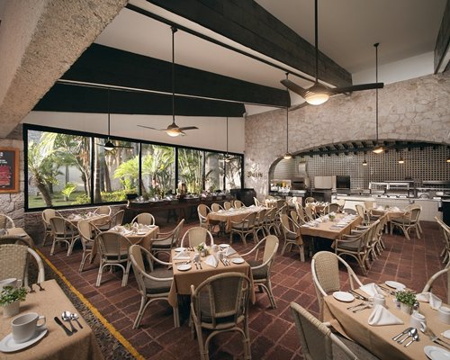 A well furnished fine dining indoor restaurant.