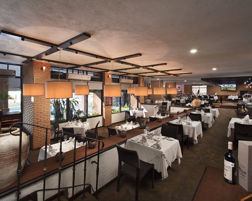 A well furnished fine dining indoor restaurant.