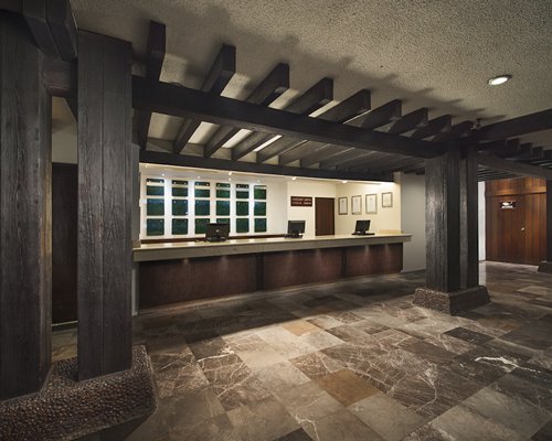 A resort lobby.