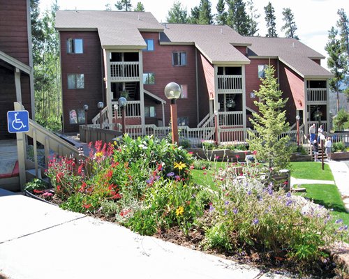 Scenic exterior view of the multi story resort units.