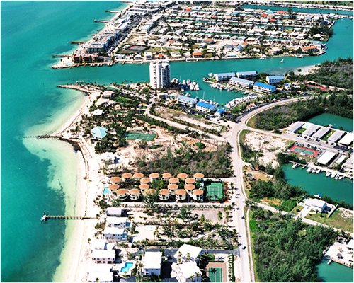 An aerial view of Cocoplum Beach & Tennis Club resort.