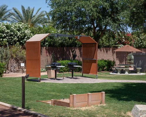 Scenic picnic area alongside a unit.