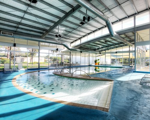 Large indoor swimming pool.
