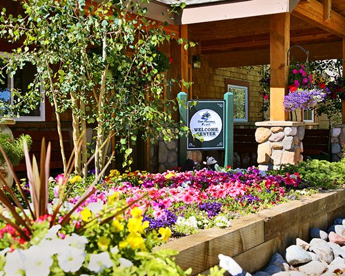 Entrance to a restaurant at Swan Mountain Resort.