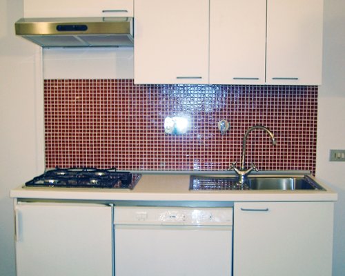 An open plan kitchen.
