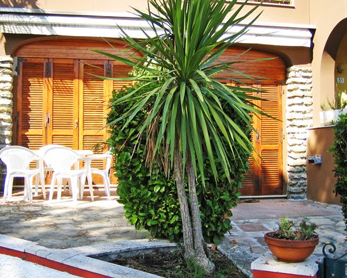 Scenic view of a unit with patio furniture.
