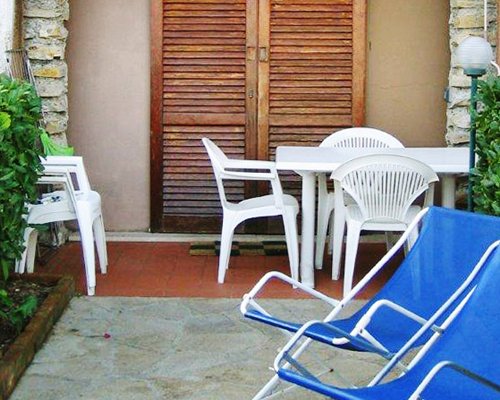 A view of patio furniture.
