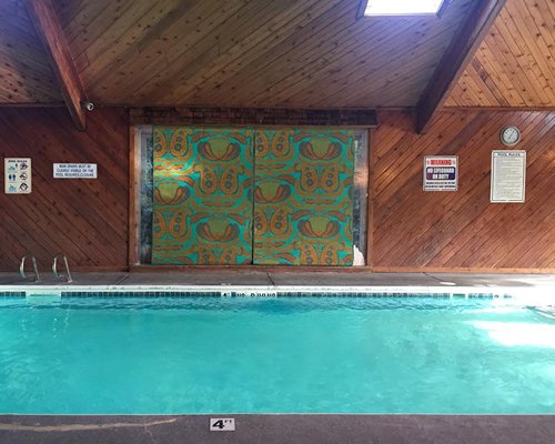 An indoor swimming pool.