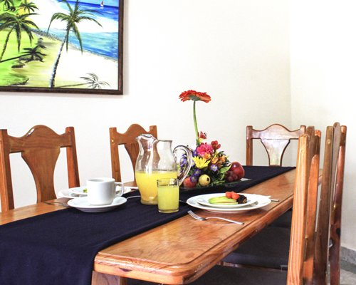 A well furnished dining room.