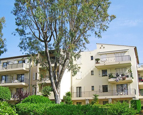 A scenic view of the multi story units of the resort.
